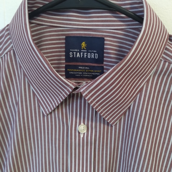Stafford Fitted 16 1/2 Button Down Shirt 34/35. - Picture 6 of 7